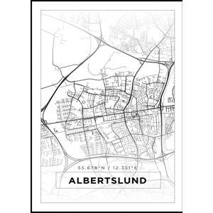 Bildverkstad Kort - Albertslund - Hvid Plakat (21x29.7 Cm (A4))