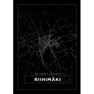 Bildverkstad Kort - Riihimäki - Sort Plakat (70x100 Cm)