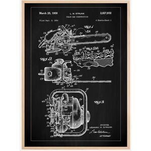 Bildverkstad Patent Print - Chain Saw - Black Plakat (21x29.7 Cm (A4))