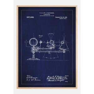 Bildverkstad Patenttegning - Planetarium - Blå Plakat (50x70 Cm)