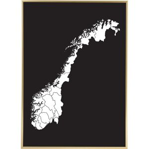 Bildverkstad Kort - Norge - Hvid Plakat (50x70 Cm)