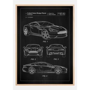 Bildverkstad Patent Print - Aston Martin - Black Plakat (21x29.7 Cm (A4))