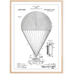 Bildverkstad Patenttegning - Luftskib - Hvid Plakat (21x29.7 Cm (A4))