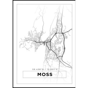 Bildverkstad Kort - Moss - Hvid Plakat (21x29.7 Cm (A4))