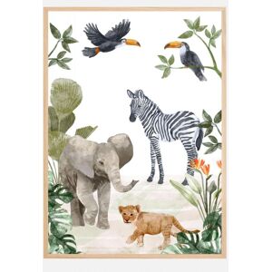 Bildverkstad Jungle Babies Plakat (100x140 Cm)