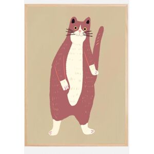 Bildverkstad Brown And White Cat Plakat (50x70 Cm)