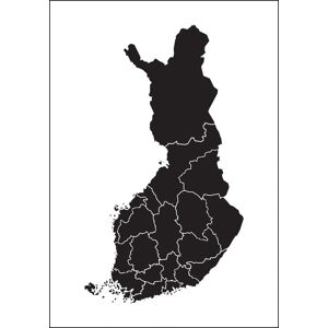 Bildverkstad Kort - Finland - Sort Plakat (70x100 Cm)