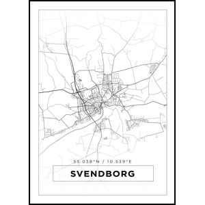 Bildverkstad Kort - Svendborg - Hvid Plakat (50x70 Cm)