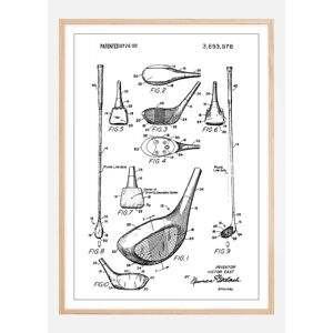 Bildverkstad Patent Print - Golf Club - White Plakat (50x70 Cm)