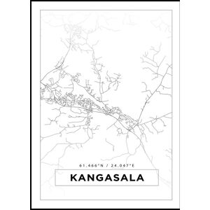 Bildverkstad Kort - Kangasala - Hvid Plakat (21x29.7 Cm (A4))