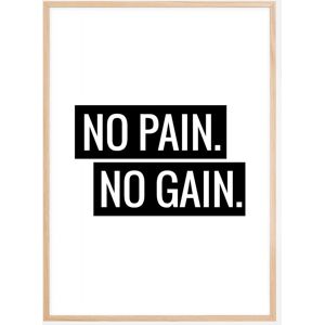 Bildverkstad No Pain No Gain Plakat (21x29.7 Cm (A4))