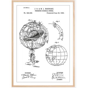 Bildverkstad Patenttegning - Astronomisk Model - Hvid Plakat (21x29.7 Cm (A4))