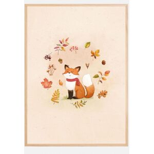 Bildverkstad Fox In Fall Foliage Plakat (21x29.7 Cm (A4))