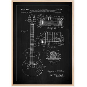 Bildverkstad Patenttegning - El-Guitar I - Sort Plakat (21x29.7 Cm (A4))