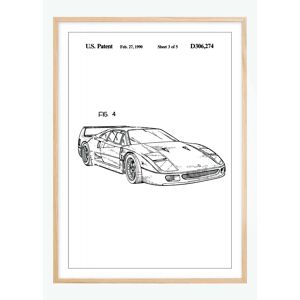Bildverkstad Patenttegning - Ferrari F40 Ii Plakat (70x100 Cm)