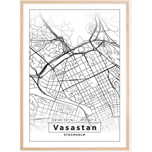 Bildverkstad Kort - Vasastan - Hvid Plakat (70x100 Cm)