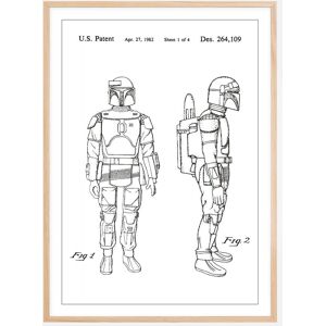 Bildverkstad Patenttegning - Star Wars - Boba Fett - Hvid Plakat (21x29.7 Cm (A4))