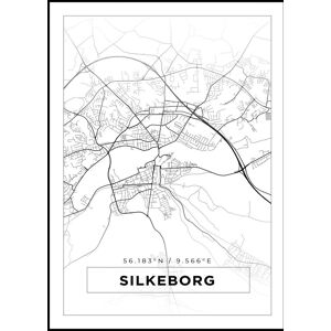 Bildverkstad Kort - Silkeborg - Hvid Plakat (21x29.7 Cm (A4))