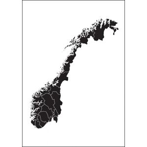 Bildverkstad Kort - Norge - Sort Plakat (50x70 Cm)