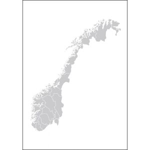 Bildverkstad Kort - Norge - Grå Plakat (21x29.7 Cm (A4))