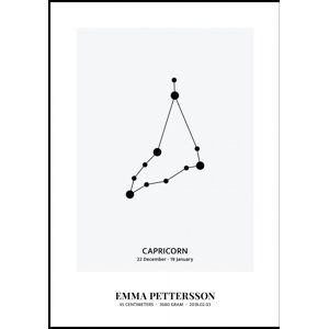 Personlig poster Capricorn - Stjernetegn (50x70 Cm)