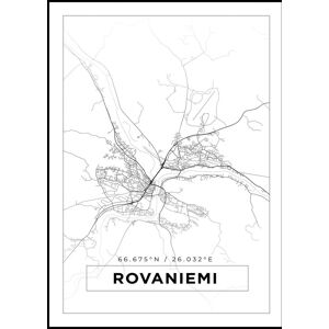 Bildverkstad Kort - Rovaniemi - Hvid Plakat (21x29.7 Cm (A4))