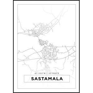 Bildverkstad Kort - Sastamala - Hvid Plakat (50x70 Cm)