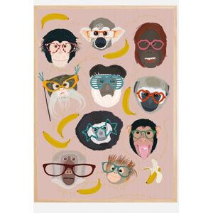 Bildverkstad Monkey In Glasses Print Plakat (50x70 Cm)