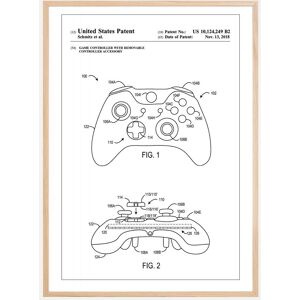 Bildverkstad Patent Print - Game Controller Iii - White Plakat (21x29.7 Cm (A4))