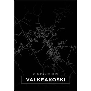 Bildverkstad Kort - Valkeakoski - Sort Plakat (70x100 Cm)