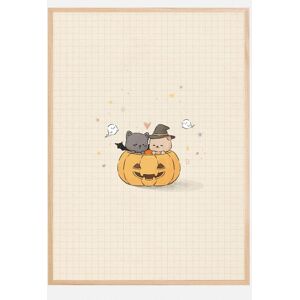 Bildverkstad Cat And Dog In Halloween Plakat (21x29.7 Cm (A4))