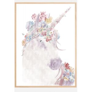 Bildverkstad Unicorn Floral Plakat (100x140 Cm)