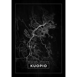 Bildverkstad Kort - Kuopio - Sort Plakat (70x100 Cm)