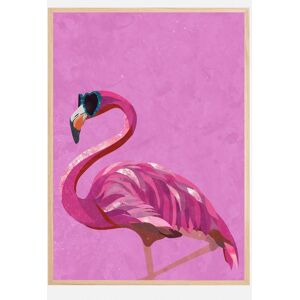 Bildverkstad Magenta Metallic Flamingo Plakat (60x90 Cm)