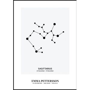 Personlig poster Sagittarius - Stjernetegn (50x70 Cm)