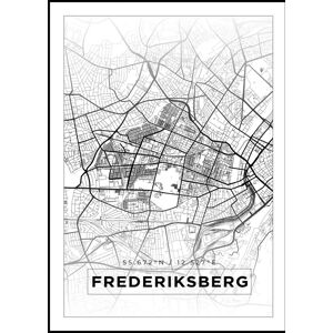 Bildverkstad Kort - Frederiksberg - Hvid Plakat (50x70 Cm)