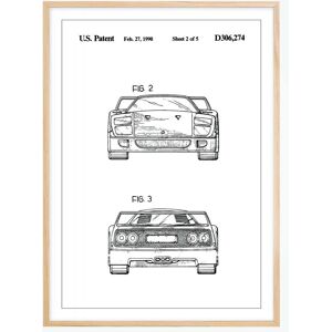 Bildverkstad Patenttegning - Ferrari F40 Iii Plakat (21x29.7 Cm (A4))