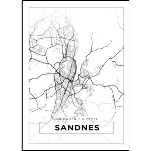 Bildverkstad Kort - Sandnes - Hvid Plakat (50x70 Cm)