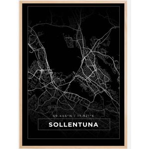 Bildverkstad Kort - Sollentuna - Sort Plakat (21x29.7 Cm (A4))