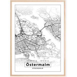 Bildverkstad Kort - Östermalm - Hvid Plakat (21x29.7 Cm (A4))