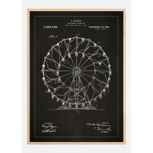 Bildverkstad Patenttegning - Pariserhjul - Sort Plakat (30x40 Cm)