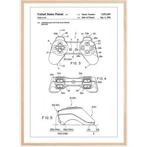 Bildverkstad Patent Print - Game Controller Ii - White Plakat (21x29.7 Cm (A4))