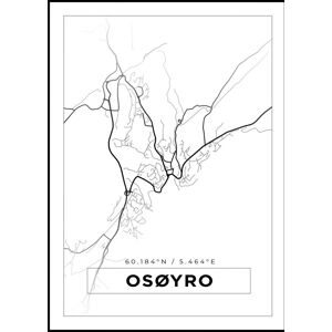 Bildverkstad Kort - Osøyro - Hvid Plakat (21x29.7 Cm (A4))