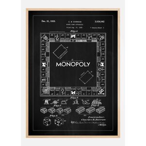 Bildverkstad Patenttegning - Monopoly I - Sort Plakat (50x70 Cm)