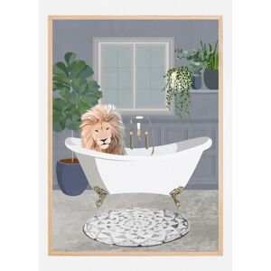 Bildverkstad Lion Takes A Bath Plakat (50x70 Cm)