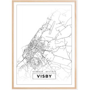 Bildverkstad Kort - Visby - Hvid Plakat (70x100 Cm)