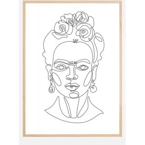 Bildverkstad Frida Kahlo - Thin Line Art Plakat (70x100 Cm)