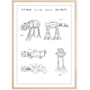 Bildverkstad Patenttegning - Star Wars - Walker - Hvid Plakat (50x70 Cm)