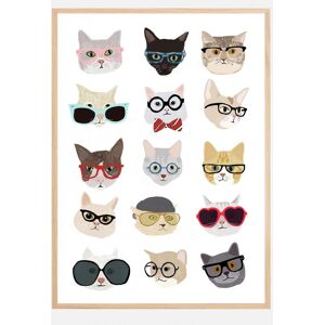 Bildverkstad Cats With Glasses Plakat (100x140 Cm)