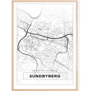 Bildverkstad Kort - Sundbyberg - Hvid Plakat (70x100 Cm)